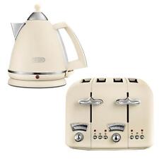 Delonghi  1.7L Kettle & 4 Slice Toaster Set, Argento, Beige
