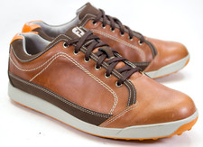 Footjoy Mens Size US 9 M Spikeless Golf Shoes Contour Casual Brown Leather 54222