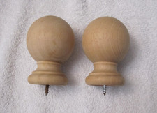 2 UNFINISHED WOOD FINIALS - 2