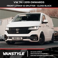 FITS VW T6.1 TRANSPORTER 2019 ONWARDS FRONT LOWER 4PCS ABS BUMPER SPLITTER V2