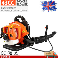 Backpack Leaf Blower Petrol Engine 43cc Pro Garden Back Pack Easy Start Blow    