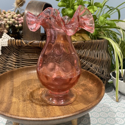 Vintage hand blown cranberry - blown,