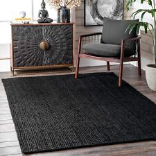 Rug Black Jute Carpet Mat