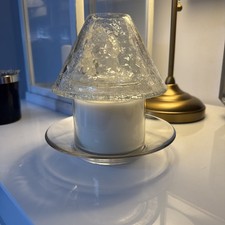 Yankee Candle Floral Crackle Glass Shade With Plate no candle 
