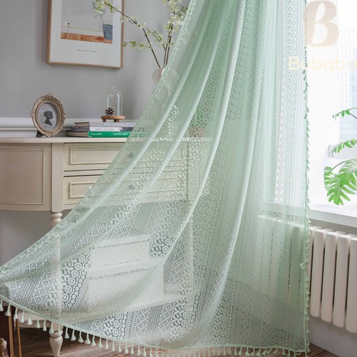 Cotton crochet lace curtain - cotton,