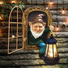 Whimsical Fairy Garden Gnomes with Solar Lights Outdoor&Yard Decor-Sculpture