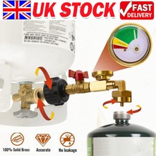 Propane Refill Adapter with Valve and Gauge to Fill 1 lb Bottles from 20 lb Tank