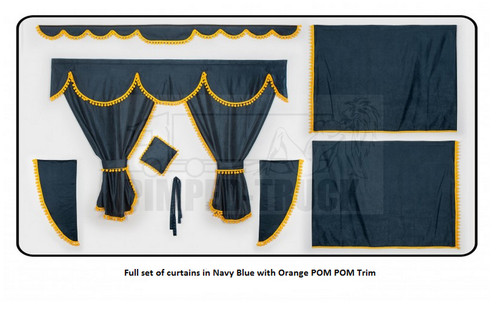 Truck curtains navy - truck, blue