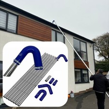 Gutter Vacuum Pole Kit 25ft Long Reach Drain Pipe Cleaning System Gutters Vac