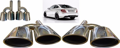 Quad oval chrome exhaust pipe - chrome,