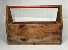 Vintage Wooden Handled Tool Box Storage Handmade Farmhouse 15 X 11 X 5.5 X 6.5”