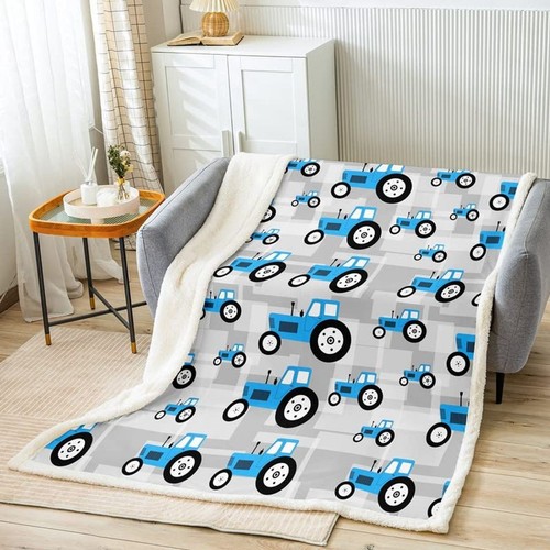Plush throw blanket tractor - plush,