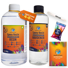EPOXY RESIN KIT 2:1,  750g-3kg CRYSTAL CLEAR ART JEWELLER CRAFT CAST MOULD UK