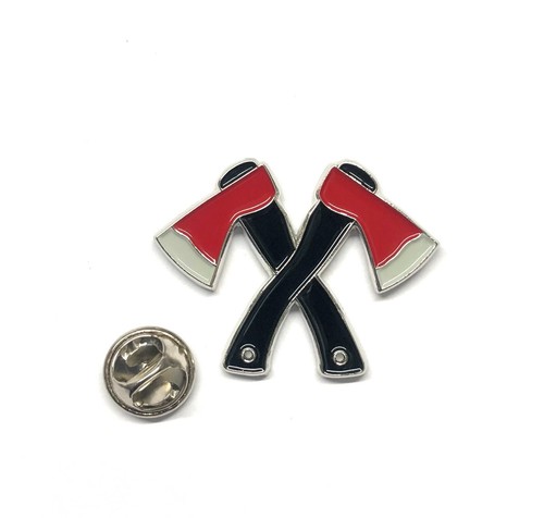 Crossed axes lapel pin badge - axes,