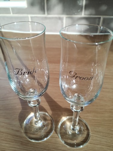 Bride groom champagne flutes - bride,