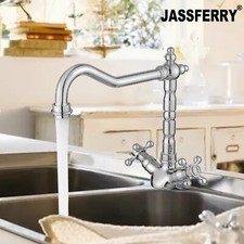 JASSFERRY Traditional Crosshead Handles Monobloc Kitchen Sink Vintage Mixer Tap