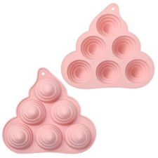 2x Silicone Mold Poop Shape Pink for Sugarcraft Chocolate Baking Tool Decorating