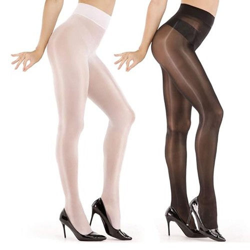 High waist shimmer tights - tights, oil
