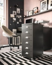 Ikea HELMER A4 Filing 6 Drawers Unit Chest Cabinet NEXT DAY DELIVERY Black