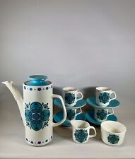 J&G meakin coffee set, cups & saucers x6, sugar bowl, cream jug, coffee pot
