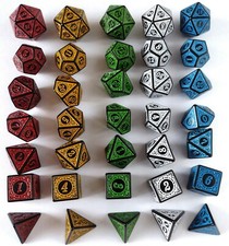 7 Poly Black Dice Set of