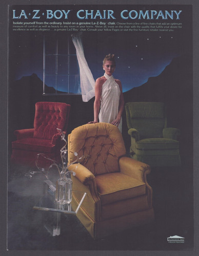 1981 print boy chair - 1981, la-z-boy