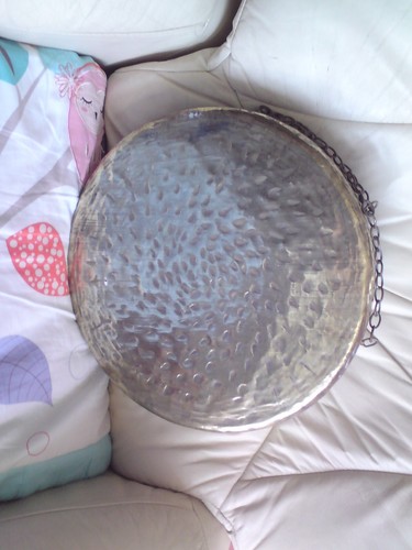 Large antique brass gong - gong,, 38.6