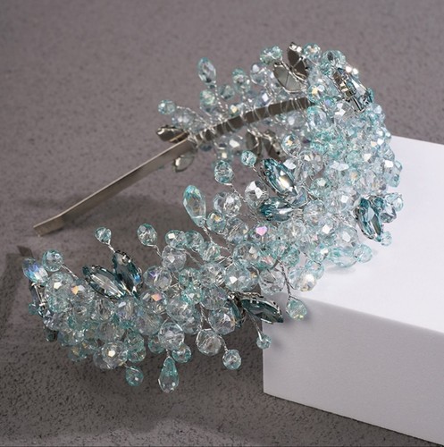 Mint green crystal headband - mint,