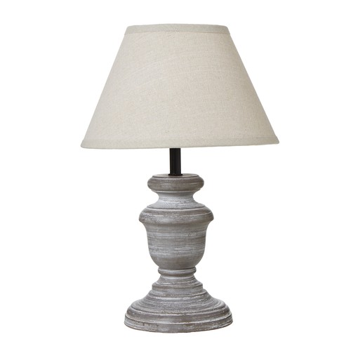 31cm taupe grey urn wooden - 31cm,