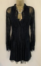 Karen Millen Dress UK Size 14 Black Lace  Dress with Slip Dress