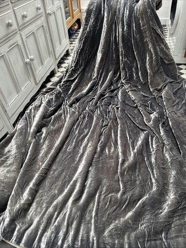 Silk velvet curtain silver - silk,