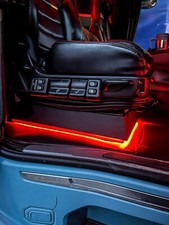 SCANIA R S NEXT GENERATION NEON LED Seat Base Covers Black + Red U Shape Pair
