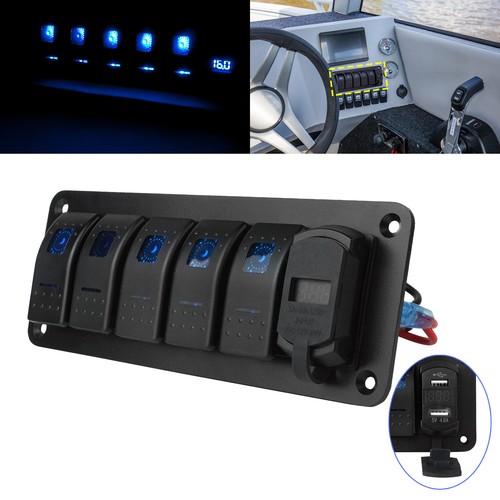 Blue led gang rocker - blue,
