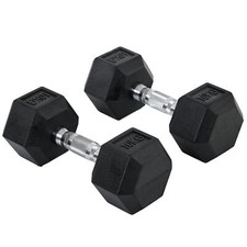 HOMCOM Hexagonal Dumbbells Kit Weight Lifting Exercise for Fitness Refurbished
