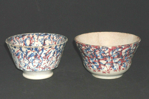 Pair spatter spatterware red - ,