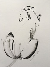 Original signed Ink sketch painting of a Whippet Greyhound Lurcher A4 approx.