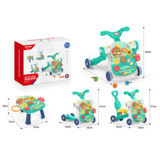 4 in1 Baby Walker First Step Buggy Rider Scooter Music Activity Center Table Toy