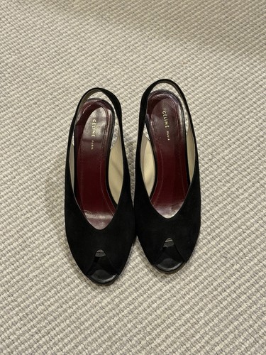 Celine black suade shoes - celine, size