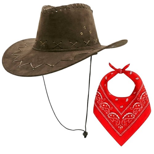 Cowboy hat brown - hat, suede
