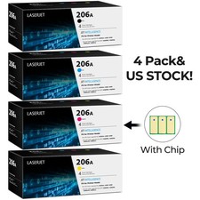 4PK For HP 206A Toner 206X W2110A W2111A W2112A LaserJet Pro M283fdw M255dw M282