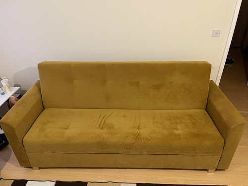 Yellow four seated - sofa, bed