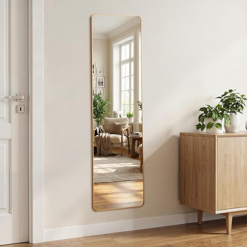 Long mirror metel frame - long, wall