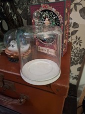 A Glass, Cloche,  Dome, With A Wooden Base, Good For Display