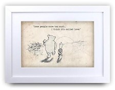 Winnie the Pooh Quotes A4 A3 Framed Printed Nursery Print Gift Baby Room Cute