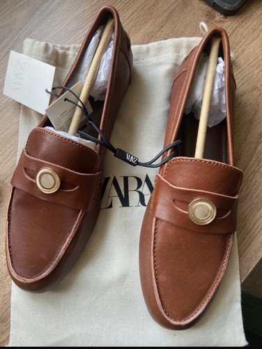 Zara 100 real leather - real, loafers