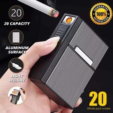 Cigarette Case Dispenser with Built in Torch Lighter for 20 Cigarettes UK