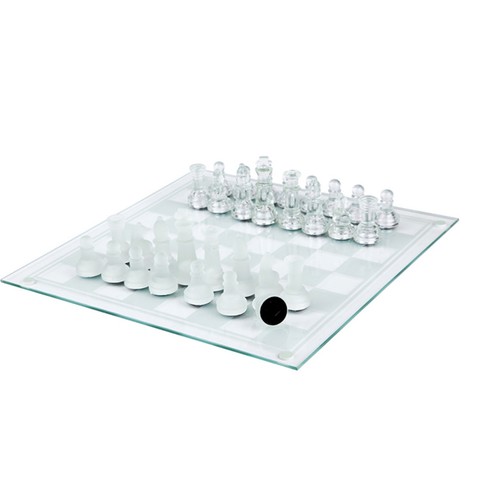 Glass chess set traditional - chess,