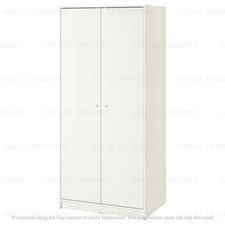 IKEA White 2 Door Wardrobe 79x176cm Bedroom Storage Furniture Closet Organiser