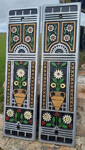 Antique door push plate - plate, x2