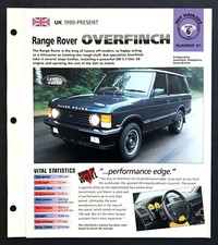 1998 RANGE ROVER OVERFINCH 570 HSE SUV UNIQUE IMP BROCHURE